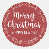 Sticker Rond Chiffre de Noël classique moderne Rustique rouge i (Devant)