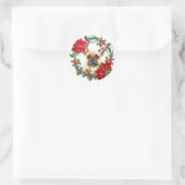 Sticker Rond Chiffre de taule Poinsettia Holly (Sac)