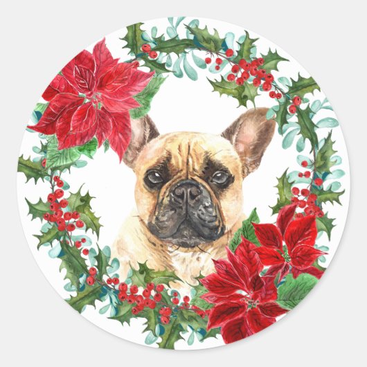 Sticker Rond Chiffre de taule Poinsettia Holly (Devant)