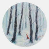 Sticker Rond Chiffre semblable à un chapiteau rouge dans une fo (Devant)