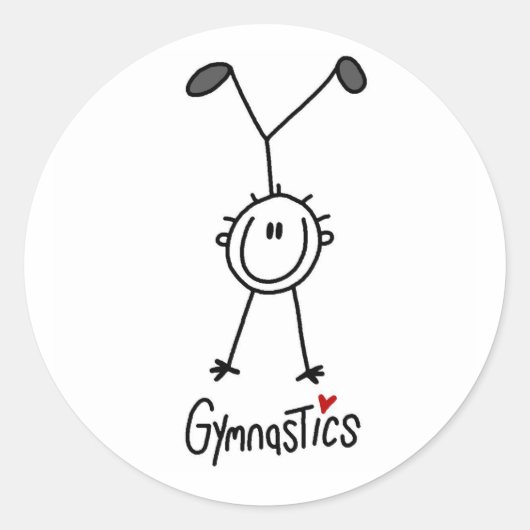 Sticker Rond Chiffre simple gymnaste de bâton (Devant)