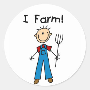 Sticker Rond Chiffre T-shirts et cadeaux de bâton d'agriculteur
