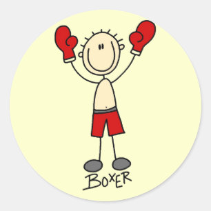 Sticker Rond Chiffre T-shirts et cadeaux de bâton de boxe