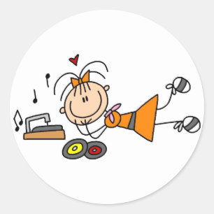 Sticker Rond Chiffre T-shirts et cadeaux de bâton de fille des