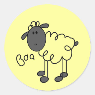 Sticker Rond Chiffre T-shirts et cadeaux de bâton de moutons