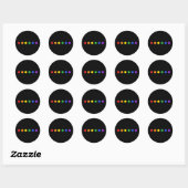 Sticker Rond Chiffres arc-en-ciel Drapeau du mois de la fierté  (Feuille)