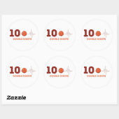 Sticker Rond Chiffres doubles 10 ans Anniversaire Basketball (Feuille)