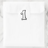 Sticker Rond Chiffres stupides 1 Blancs (Sac)