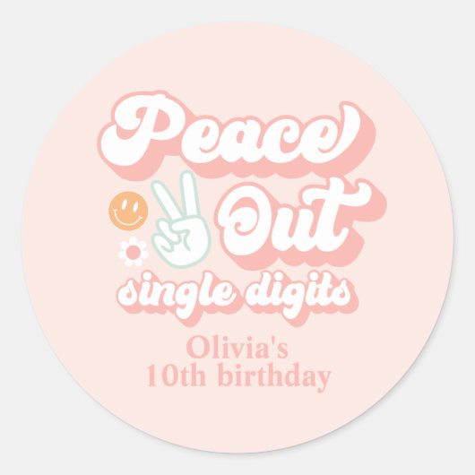 Sticker Rond Chiffres super de Peace Out 10e anniversaire (Devant)