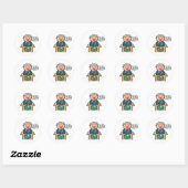 Sticker Rond Chignon clown du monde (Feuille)