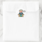 Sticker Rond Chignon clown du monde (Sac)