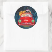 Sticker Rond Chih Tzu Chien Conduite Voiture Effrayant Hallowee (Sac)
