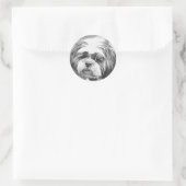 STICKER ROND CHIH TZU DOG (Sac)