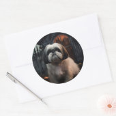 Sticker Rond Chih Tzu Halloween effraie (Enveloppe)