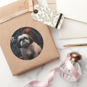 Sticker Rond Chih Tzu Halloween effraie