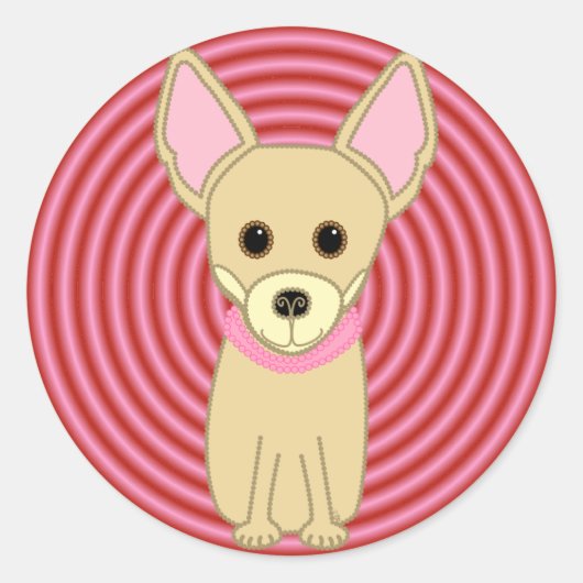Sticker Rond Chihuahua (Devant)