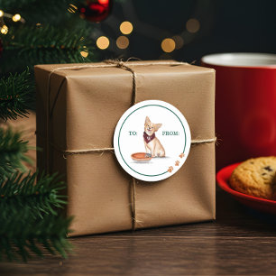 Sticker Rond Chihuahua, Aquarelle de Chiang, mange de la tarte 