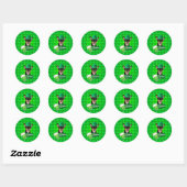 Sticker Rond Chihuahua Chien Chiot Chiot St. Patrick's Day Clov (Feuille)
