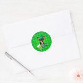 Sticker Rond Chihuahua Chien Chiot Chiot St. Patrick's Day Clov (Enveloppe)