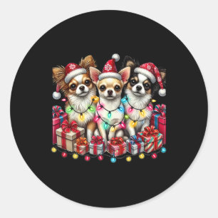 Sticker Rond Chihuahua Chien Noël Chihuahua Chien Maman Chien N