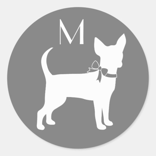 Sticker rond Chihuahua Chiot Chiot Classic (Devant)