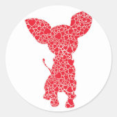 Sticker Rond Chihuahua Coeurs Chien Chiot Putain Lover (Devant)