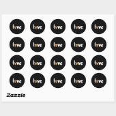 Sticker Rond Chihuahua Dog Love For Valentines Day (Feuille)
