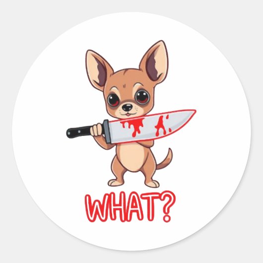 Sticker Rond Chihuahua Douce Petit Chiot (Devant)