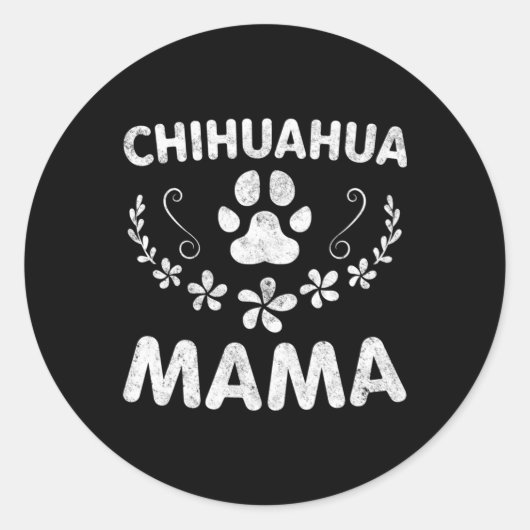 Sticker Rond Chihuahua Mama (Devant)