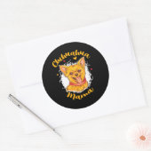 Sticker Rond Chihuahua Mama Petite Amoureux des chiens Cute Chi (Enveloppe)