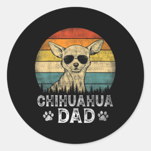 Sticker Rond Chihuahua Papa Amoureux de les chiens Fête des pèr
