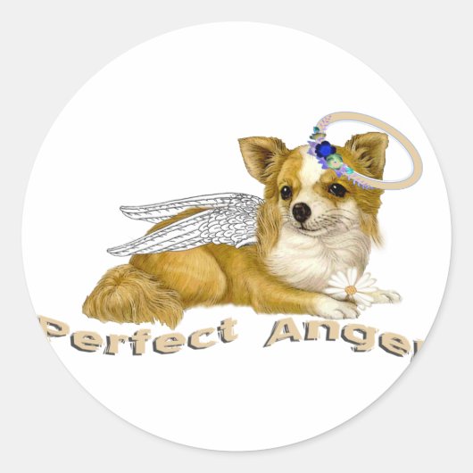 Sticker Rond Chihuahua Parfait Angel (Devant)