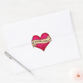 Sticker Rond Chihuahua Tattoo Heart (Enveloppe)