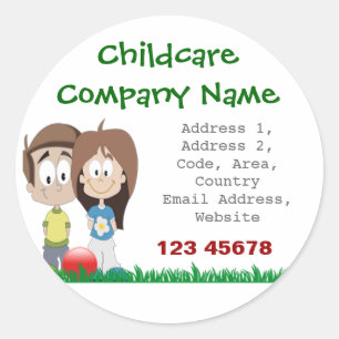 Sticker Rond Childcare - colonie de vacances - thème d'affaires