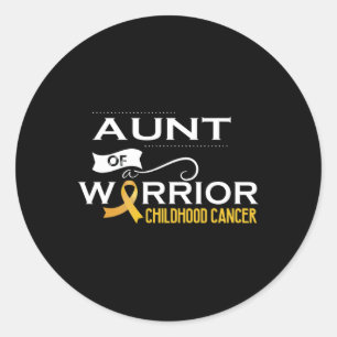 Sticker Rond Childhood cancer awareness Aunt of a warrior