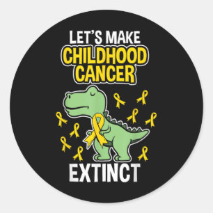 Sticker Rond Childhood Cancer Extinction Dinosaur Dino Pediatri