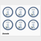 Sticker Rond Child's Blueberry Berry First Birthday (Feuille)