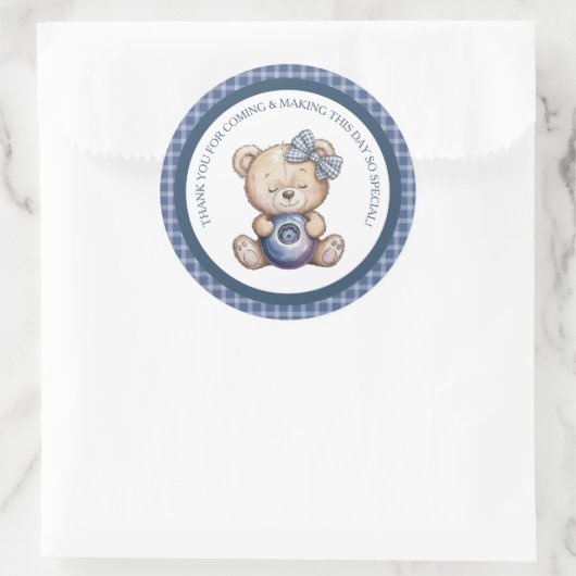 Sticker Rond Child's Blueberry Berry First Birthday (Sac)