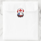 Sticker Rond Chili Chilien Canada Drapeau des racines d'arbres (Sac)