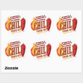Sticker Rond Chili Cook | Concours BBQ Cookout (Feuille)