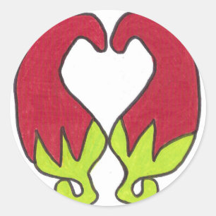 Sticker Rond Chili Pepper Love
