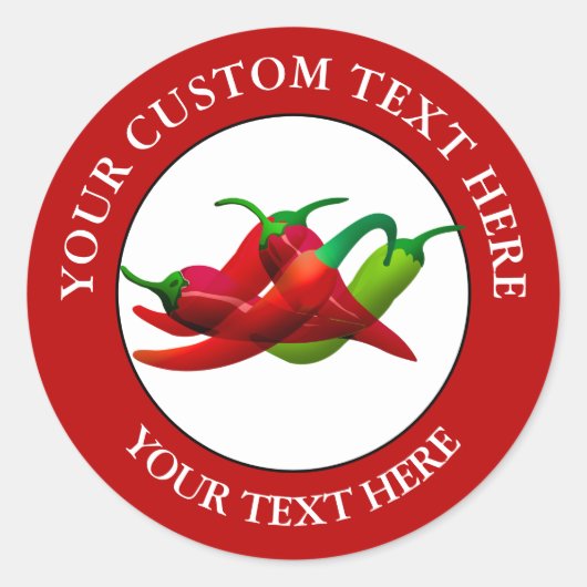 Sticker Rond Chili Peppers Custom Text Logo Icon 3" (Devant)