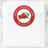 Sticker Rond Chili Peppers Custom Text Logo Icon 3" (Sac)