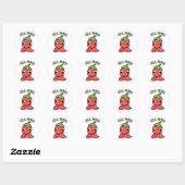Sticker Rond Chili Poooper Funny Pepper Pun (Feuille)