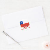 Sticker Rond Chili T-shirt Drapeau avec devise chilienne (Enveloppe)