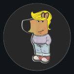 Sticker Rond Chill Trump mème drôle Chill mecs mème<br><div class="desc">Chill Trump mème drôle Chill mecs mème</div>