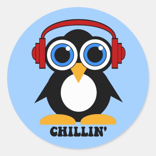 Sticker Rond chilline de pingouin (Devant)