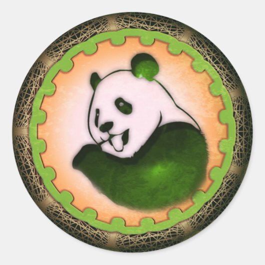 Sticker Rond Chilling Chilling Panda Orange (Devant)