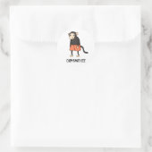 Sticker Rond Chim-Pants-Zee Funny Chimpanzé Singe Pun (Sac)