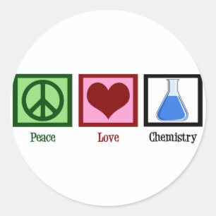 Sticker Rond Chimie d'amour de paix